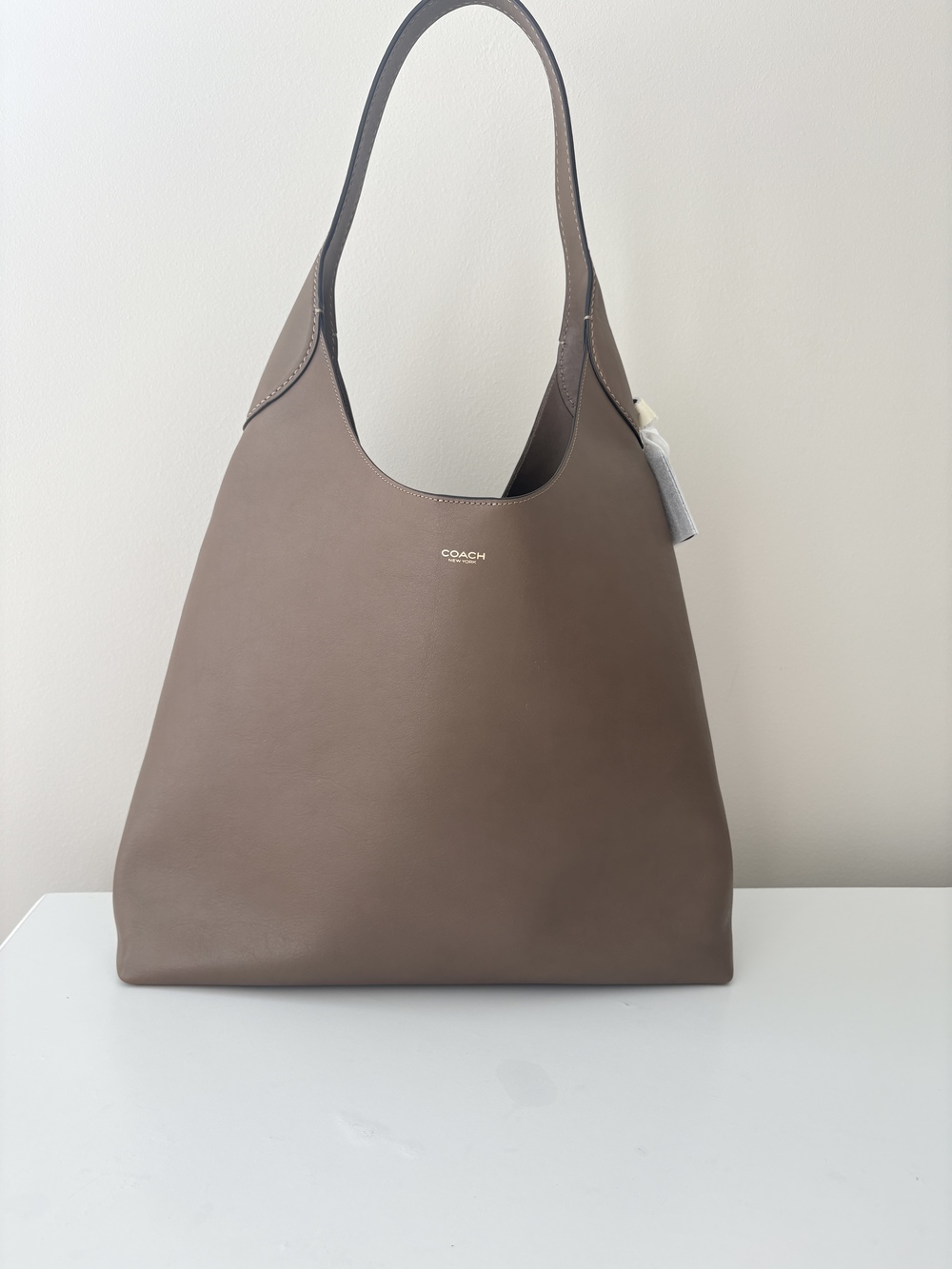 NWT Coach Brooklyn 39 Dark Stone Leather Shoulder Bag Hobo CU044 Laptop